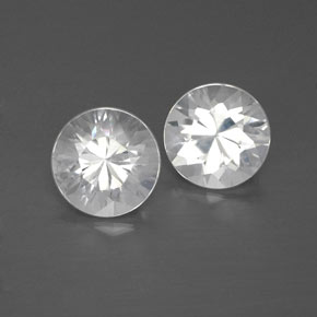 Pedras preciosas de zircão branco natural de 2,40 ct, corte redondo, VVS
