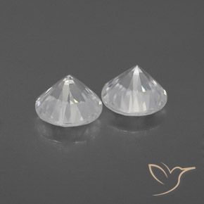 Pedras preciosas de Zircão Branco natural de 2.52 ct, Redondo, VVS