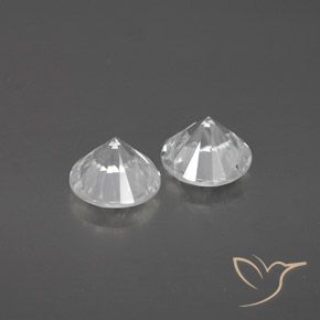 Pedras preciosas de Zircão Branco natural de 2.52 ct, Redondo, VVS-VS