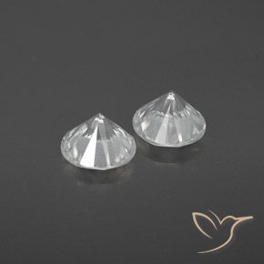 Pedras preciosas de Zircão Branco natural de 2.37 ct, Redondo, VVS-VS