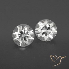 2.11ctw Natural Branco Zircão, Redondo, VVS-VS
