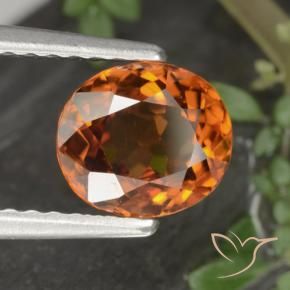 Zircão Laranja Profundo Natural 1.49ct, oval, VS