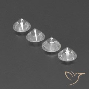 Pedras preciosas de Zircão Branco natural de 4.49 ct, Redondo, VVS-VS