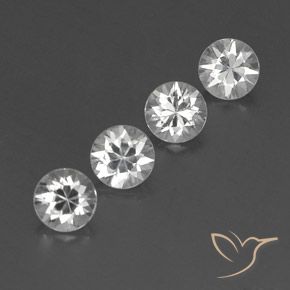 Pedras preciosas de Zircão Branco natural de 4.24 ct, Redondo, VVS-VS