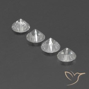 Pedras preciosas de Zircão Branco natural de 4.24 ct, Redondo, VVS-VS