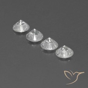 Pedras preciosas de Zircão Branco natural de 4.60 ct, Redondo, VVS-VS