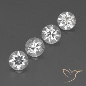 Pedras preciosas de Zircão Branco natural de 4.64 ct, Redondo, VVS-VS