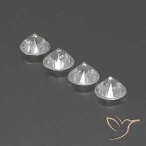 Pedras preciosas de Zircão Branco natural de 4.64 ct, Redondo, VVS-VS