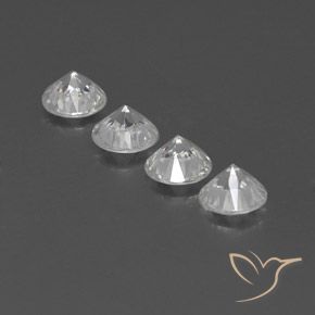 Pedras preciosas de Zircão Branco natural de 4.33 ct, Redondo, VVS-VS