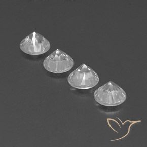 Pedras preciosas de Zircão Branco natural de 4.70 ct, Redondo, VVS-VS
