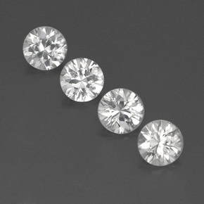 Pedras preciosas de Zircão Branco natural de 4,48 ct, Corte Redondo, VVS-VS