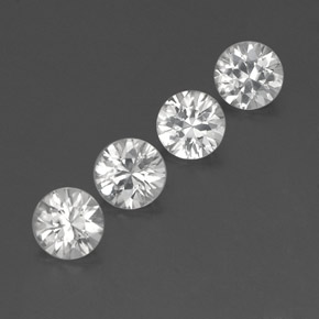 Pedras preciosas de Zircão Branco natural de 4,48 ct, Corte Redondo, VVS-VS
