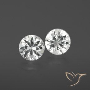 2.12ctw Natural Branco Zircão, Redondo, VS