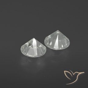 Pedras preciosas de Zircão Branco natural de 2.38 ct, Redondo, VVS-VS