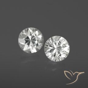 Pedras preciosas de Zircão Branco natural de 2.13 ct, Redondo, VS