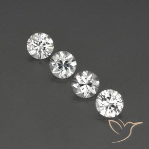 4.71ctw Natural Branco Zircão, Redondo, VVS-VS