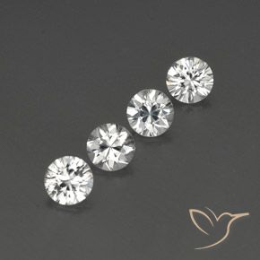 Pedras preciosas de Zircão Branco natural de 4.71 ct, Redondo, VVS-VS