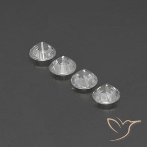 Pedras preciosas de Zircão Branco natural de 4.71 ct, Redondo, VVS-VS