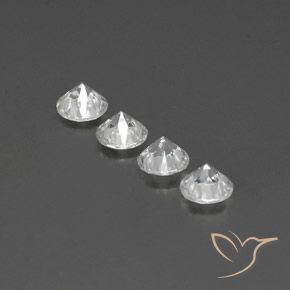 Pedras preciosas de Zircão Branco claro natural de 4.60 ct, Redondo, VVS-VS