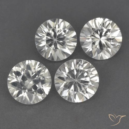 Pedras preciosas de Zircão branco quente natural de 4.56 ct, Redondo, VVS-VS