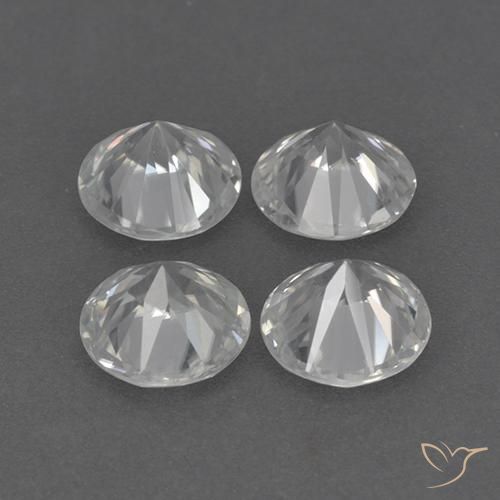 Pedras preciosas de Zircão branco quente natural de 4.56 ct, Redondo, VVS-VS