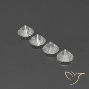 Pedras preciosas de Zircão Branco natural de 4.66 ct, Redondo, VVS-VS