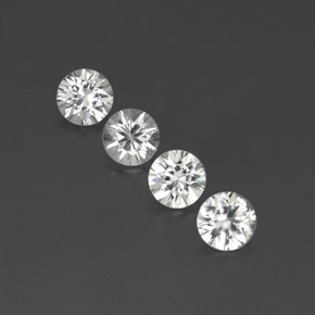 Pedras preciosas de Zircão Branco natural de 4.52 ct, Corte Redondo, VVS-VS