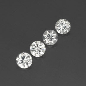 Pedras preciosas de Zircão Branco natural de 4.52 ct, Corte Redondo, VVS-VS