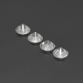 Pedras preciosas de Zircão Branco natural de 4.52 ct, Corte Redondo, VVS-VS