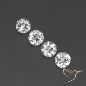 4.62ctw Natural Branco claro Zircão, Redondo, VVS-VS