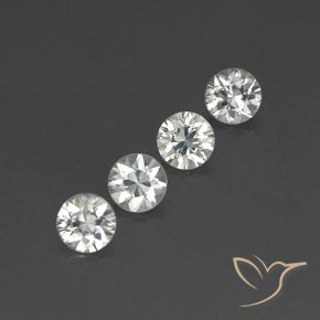 Pedras preciosas de Zircão Branco claro natural de 4.62 ct, Redondo, VVS-VS