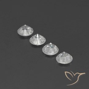 Pedras preciosas de Zircão Branco claro natural de 4.62 ct, Redondo, VVS-VS