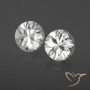 Pedras preciosas de Zircão Branco natural de 2.04 ct, Redondo, VVS-VS