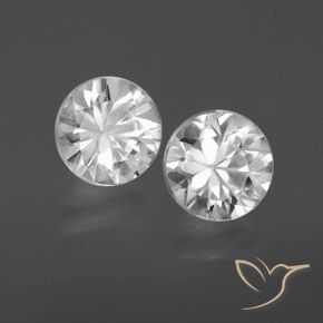 Pedras preciosas de Zircão Branco natural de 2.33 ct, Redondo, VS