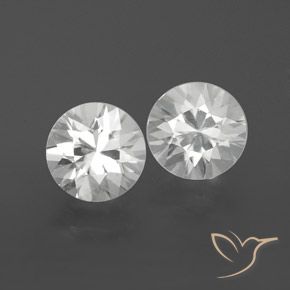2.34ctw Natural Branco Zircão, Redondo, VVS-VS