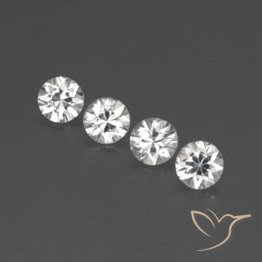 Pedras preciosas de Zircão Branco natural de 4.38 ct, Redondo, VVS-VS