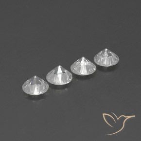 Pedras preciosas de Zircão Branco natural de 4.38 ct, Redondo, VVS-VS