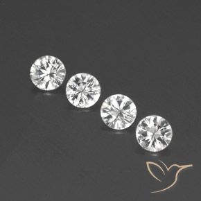 Pedras preciosas de Zircão Branco claro natural de 4.21 ct, Redondo, VS