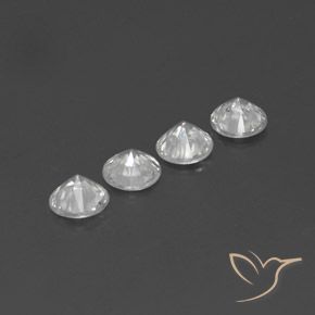 Pedras preciosas de Zircão Branco claro natural de 4.21 ct, Redondo, VS