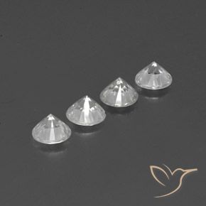 Pedras preciosas de Zircão Branco claro natural de 4.75 ct, Redondo, VVS-VS
