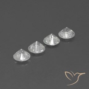 Pedras preciosas de Zircão Branco claro natural de 4.41 ct, Redondo, VS