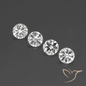 Pedras preciosas de Zircão Branco claro natural de 4.44 ct, Redondo, VVS-VS