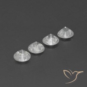 Pedras preciosas de Zircão Branco claro natural de 4.44 ct, Redondo, VVS-VS