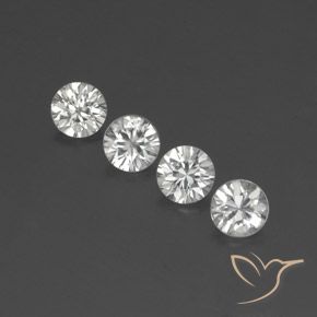 Pedras preciosas de Zircão Branco claro natural de 4.63 ct, Redondo, VVS-VS