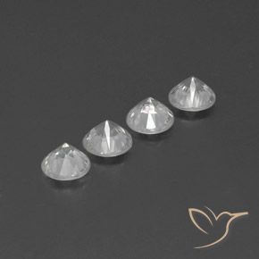Pedras preciosas de Zircão Branco claro natural de 4.63 ct, Redondo, VVS-VS