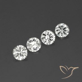 4.12ctw Natural Branco claro Zircão, Redondo, VVS-VS
