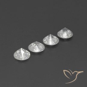 Pedras preciosas de Zircão Branco claro natural de 4.12 ct, Redondo, VVS-VS