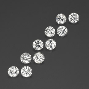 Pedras preciosas de zircão branco natural de  ct, corte redondo, VVS-VS