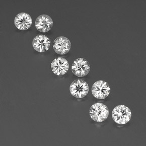 Pedras preciosas de zircão branco natural de  ct, corte redondo, VVS-VS