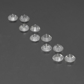 Pedras preciosas de zircão branco natural de  ct, corte redondo, VVS-VS